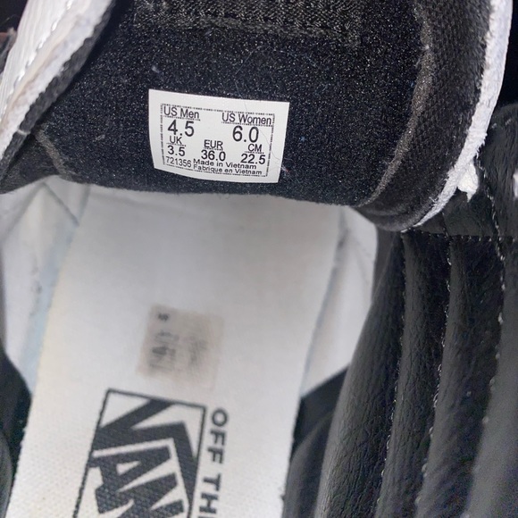 Vans Sk8-Hi Off the Blank Leather Checkerboard Giant Heel Tab size 6 - Picture 7 of 7